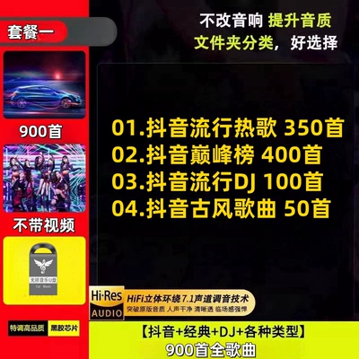 Car USB Flash Drive Songs 2025 New Hot Music List Berlin Sound Lossless High-Quality Sound Car Music USB Flash Drive (Car DVD player) - package-1-built-in-900-full-songs-4gb-64gb