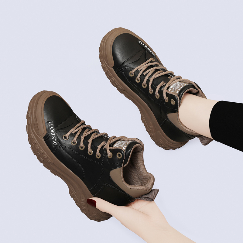 Genuine Leather Martin Boots Comfortable Fashion Ankle Boots 2025 Autumn Winter New High-top Shoes Thick Sole British Style Short Boots_vogvips.com