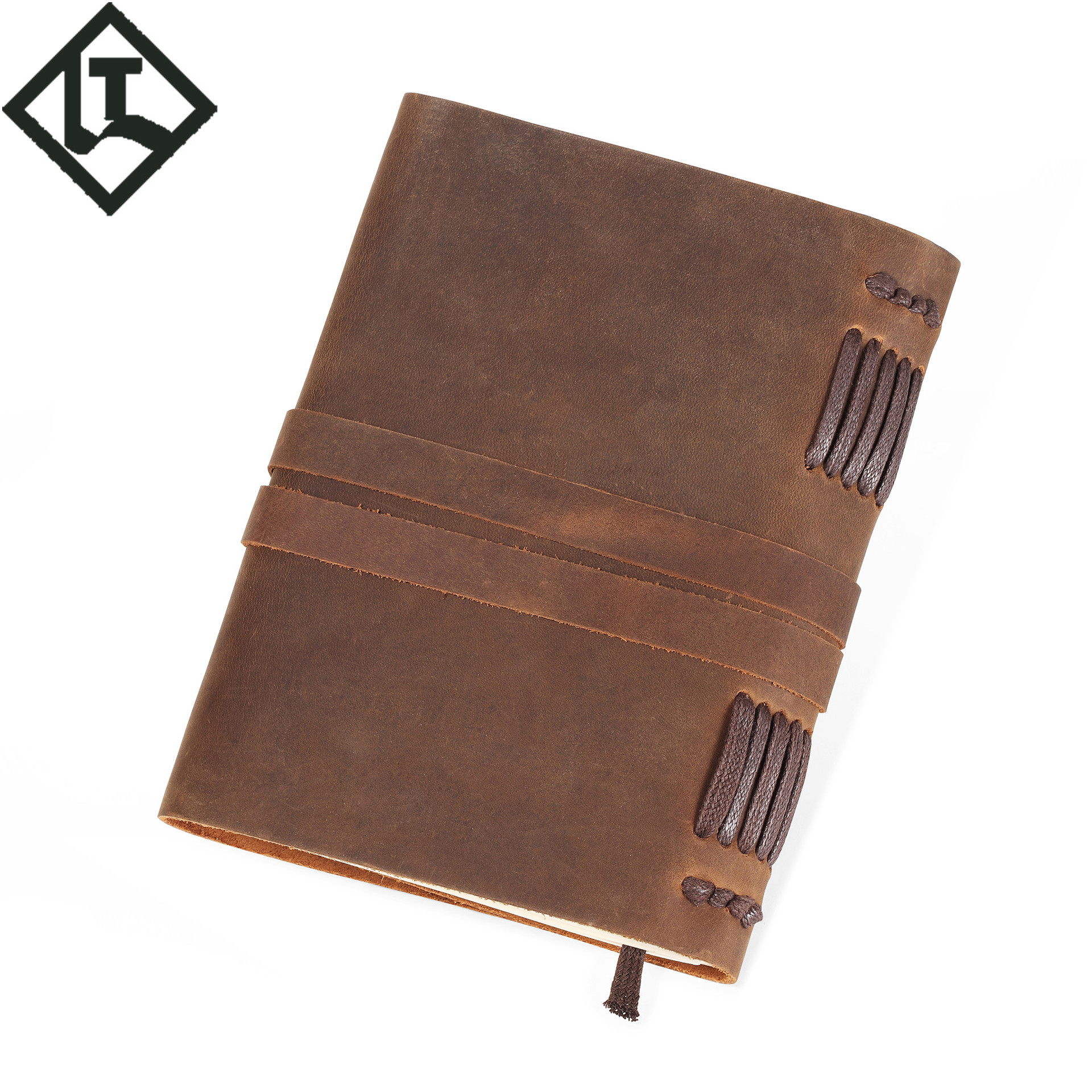 新款复古笔记本 亚马逊疯马皮活页日记本 旅行真皮礼品记事本欧美