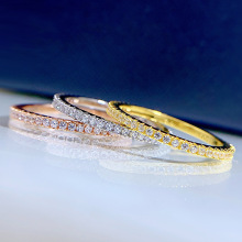 慕景新款时尚 正品s925银戒指精美首饰简约超薄满钻戒指女