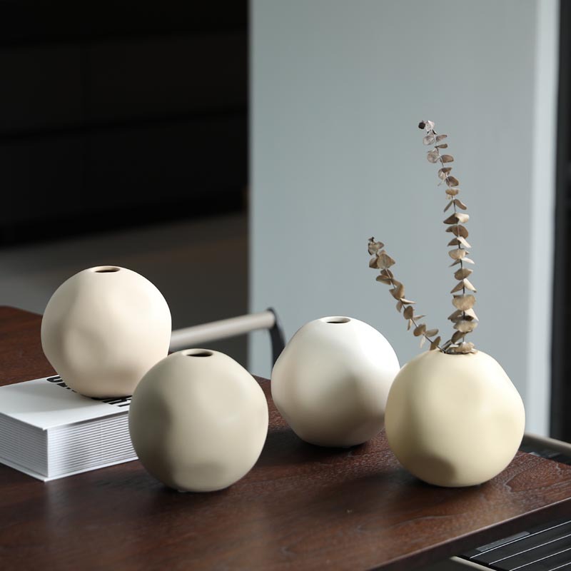 Vasos de cerámica redondos abstractos ornamentos floral sala de estar inswind creativo para el hogar decoraciones suaves al por mayor