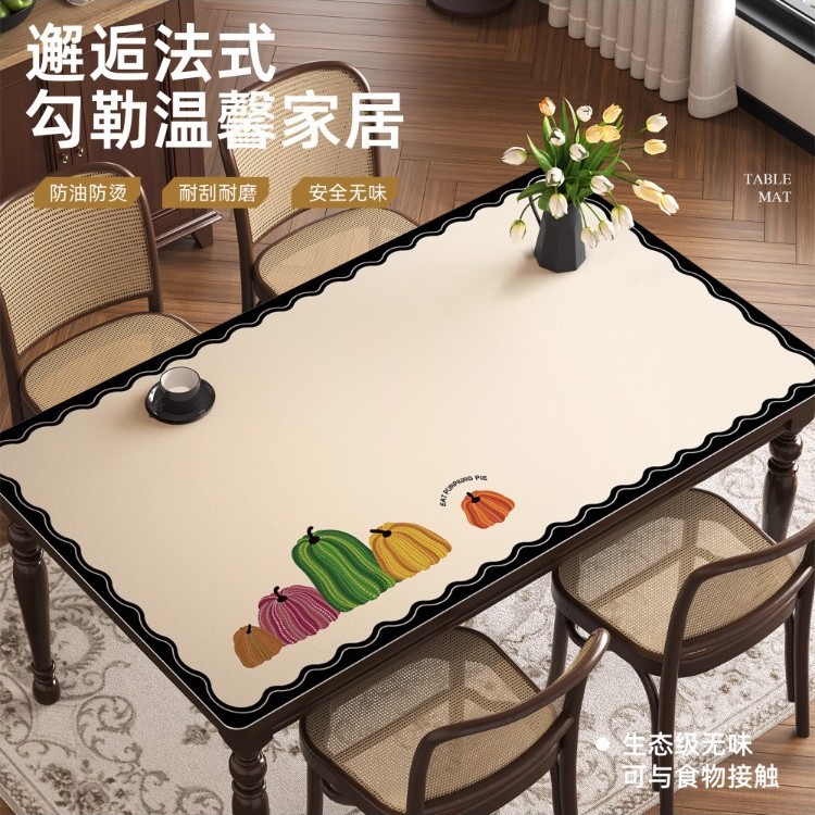 2025 nuevo cojín de mesa de comedor lujoso ligero de alta sensación a prueba de quemaduras a prueba de agua a prueba de aceite sin lavado toallas de mesa de sala de estar doméstica cojín de mesa de té