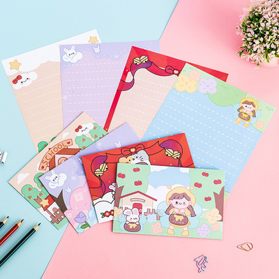 Japan and South Korea lovely Hearts Cartoon Little Girl envelope Letter paper suit activity Celebration Confessions Love letter Letterhead