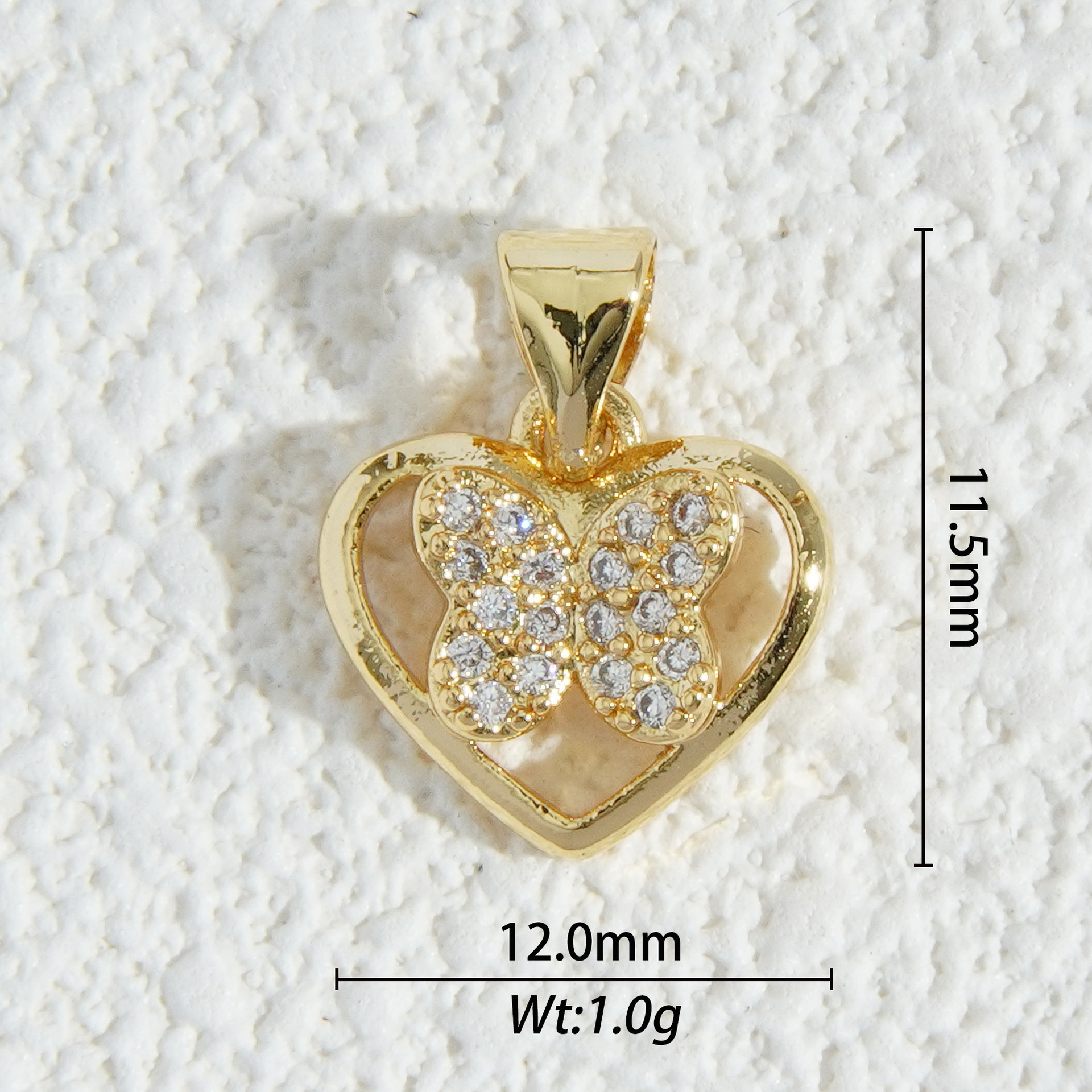 18K oro micro-cristalino accesorios de piedra estrella luna mariposa flores amor colgante DIY collar material pendientes