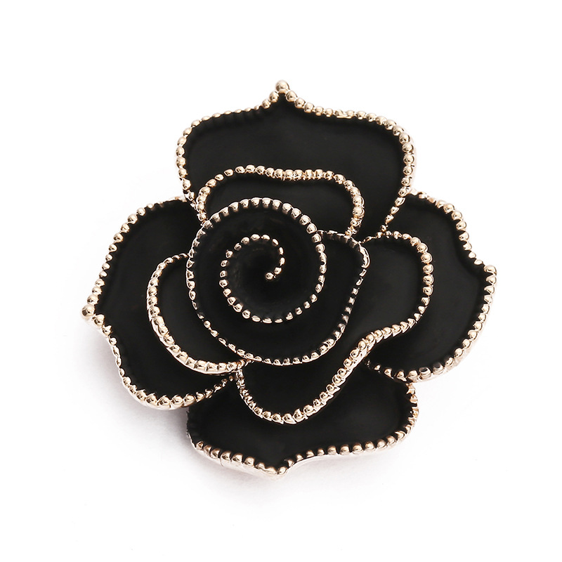 Elegant Simple Style Rose Alloy Enamel Inlay Rhinestones Women's Brooches display picture 3