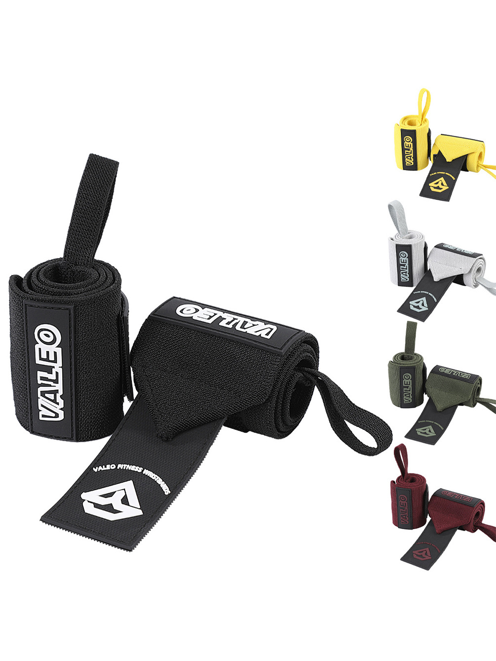 越境VALEOフィットネスリストバンド 大人用ベンチプレス・デッドリフト一体型リストバンド 包帯式スポーツ保護具 卸売