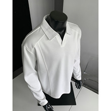 2025POLO衫卫衣秋季翻领卫衣cleanfit长袖T恤衫男装外套高级感潮