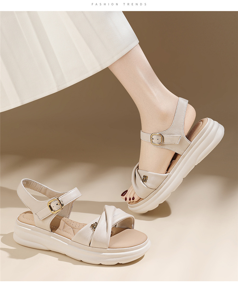 Sandal nữ đế dày mềm chống trượt phong cách thường ngày mùa hè — 7170 màu be, 7170 màu mơ chi tiết 14