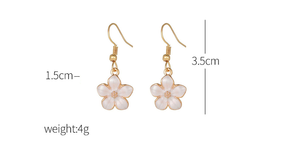 7g Weight Copper Ear Needle Material Drop Earrings Classification 1 Pair Cute Lady Sweet Daisy Plating Copper Drop Earrings