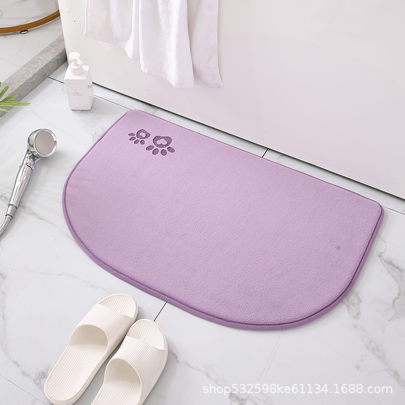 Alfombra de puerta semicírculo transfronterizo máquina lavable baño absorbente de secado rápido alfombra de esponja de memoria baño alfombra de piso de rebote lento