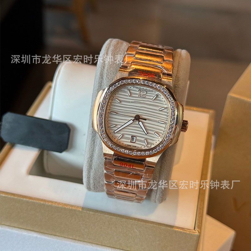 Patek Nautilus Series Pp7118 Diamond-Encrusted Quartz Women's Watch Casual and Easiest for Match High-End Women's Watch Patek Nautilus Series Pp7118 Diamond-Encrusted Quartz Women's Watch Casual and Easiest for Match High-End Women's Watch