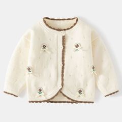 宝宝针织开衫女外套新款儿童外搭洋气服薄款婴儿毛衣上衣时尚