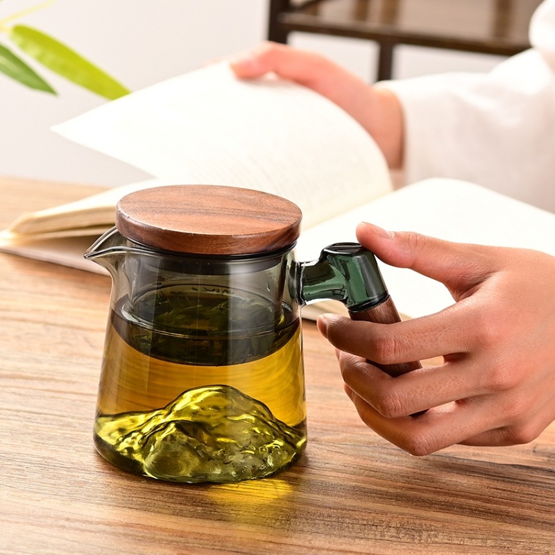 观山杯茶水分离泡茶杯男士泡茶三件套办公室玻璃带壶嘴泡茶壶茶杯