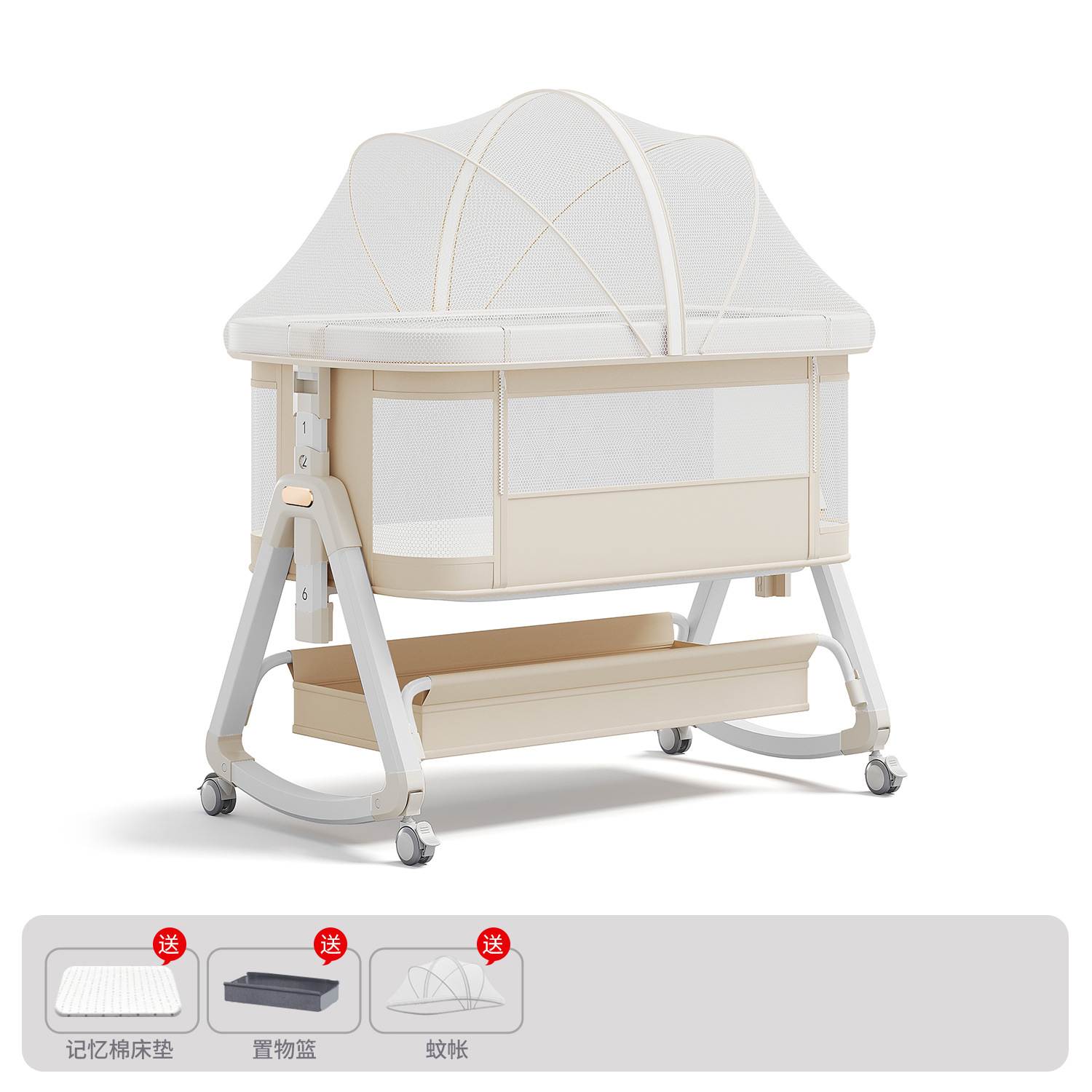 Cama de aleación de aluminio móvil portátil cuna cama plegable multifuncional bb cama recién nacida cama de empalme