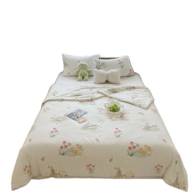 Edredón de verano de algodón de punto, edredón fresco de verano de fibra de soja para niños, edredón de regalo lavable a máquina, edredón de aire acondicionado de verano, edredón de primavera y otoño al por mayor