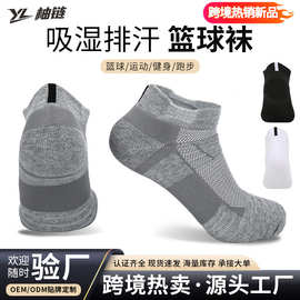 跨境纯色防滑减震篮球袜户外运动比赛训练毛巾底短筒球袜厂家直销