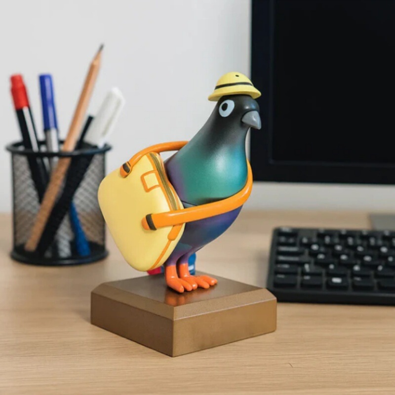 跨境新品Mini Office Pigeon迷你办公室信鸽装饰家居桌面树脂摆件|undefined