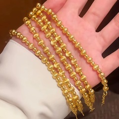 サンドゴールドジュエリー、キャッツアイブラッシュトランスファービーズブレスレット、軽い高級感、ハイエンド、多用途ブレスレット、ガールフレンドへのギフト