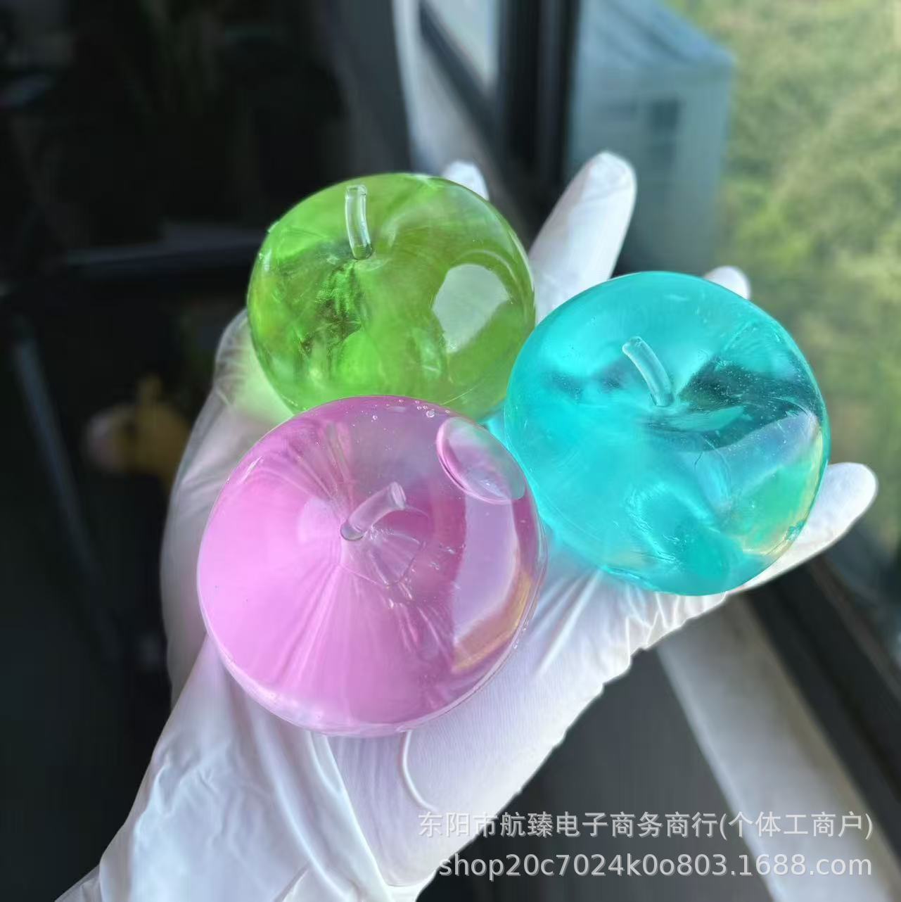 Manzana verde transfronteriza pellizco le desprimir malta manzana ventilación moldeo de rebote lento pellizco juguete fábrica de descompresión