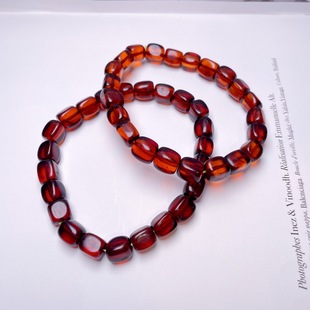 Blood Amber Bracelet Burgundy 6-7mm Natural Fidelity Amber Beeswax Jewelry Women's Price Live Broadcast DIY Accessories