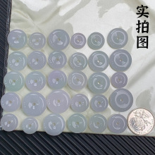 天然缅甸A货翡翠小平安扣可编手链小孩项链吊坠自行DIY 种水靓底