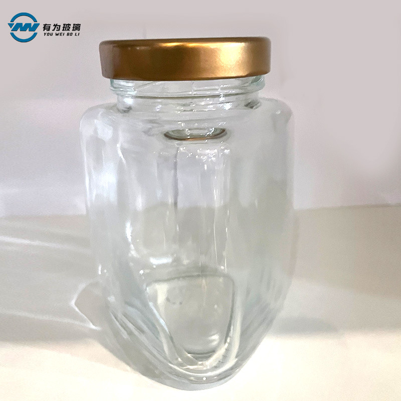 密封分装瓶玻璃蜂蜜瓶三角玻璃瓶燕窝瓶酱菜辣椒酱罐头瓶带盖