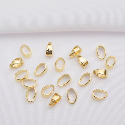 Color-preserving 18k gold-covered melon seed buckle copper glossy pendant clip buckle jewelry buckle accessories diy handmade necklace pendant buckle