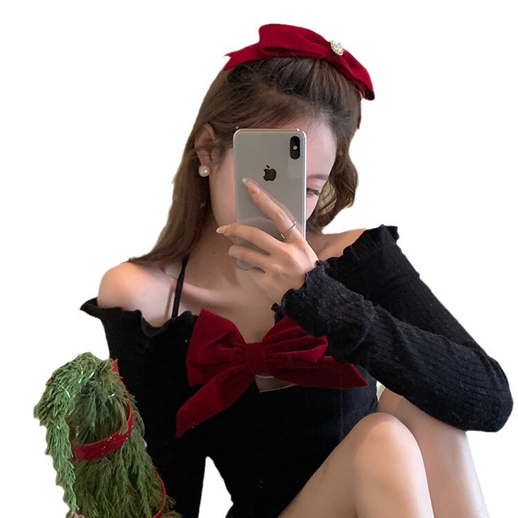 法式秋冬丝绒蝴蝶结发夹女网红后脑勺夹子优雅弹簧夹顶夹气质头饰|undefined