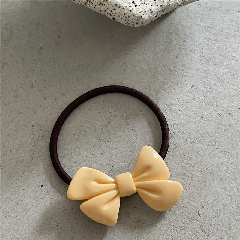 Summer Fresh Style Jelly Texture Acrylic Bow Hair Ring Horsetail Hair Rope Hair Strap Sweet New_voghion.com