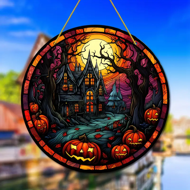 Transfronterizo serie de Halloween acrílico captador de sol artesanía decoración creativa colgante acrílico disco