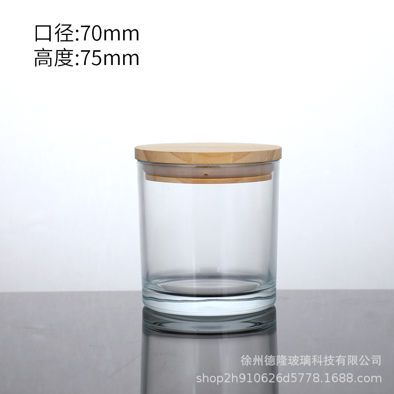 Vaso de vidrio transparente de alta gama taza de cera de incienso taza de incienso casero taza de alto nivel botella desnuda taza de vela gruesa