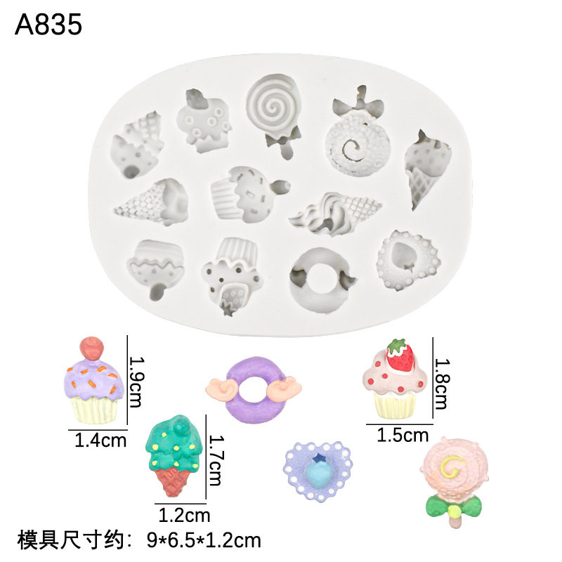 Cake Fruit Lollipop serie aromaterapia piña helado cono forma molde de silicona fondant chocolate