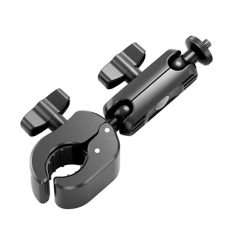 大力夹双头万向豌豆荚手机运动相机自杆固定配件骑行蟹钳夹支架