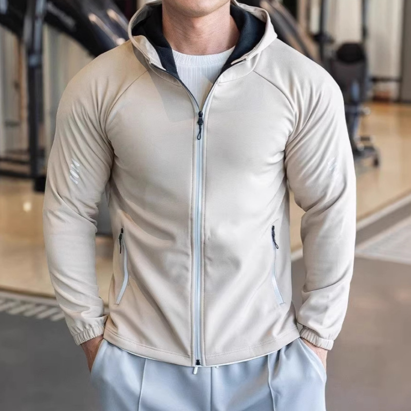 Spring Running Jacket Men's Cycling Sports Windproof Jacket Outdoor Reflective Long-Sleeved Quick-Drying Clothing Fitness Training Clothing