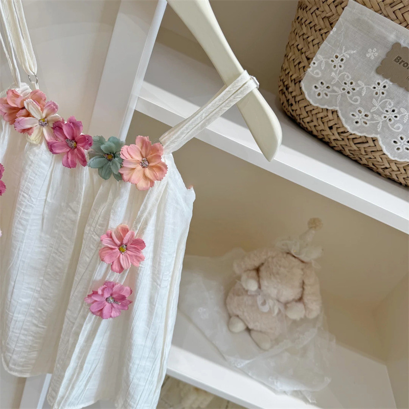 [Qichibaby] vacaciones románticas viento2025 niñas flores vestidos de cinturón vestido de princesa de estilo occidental