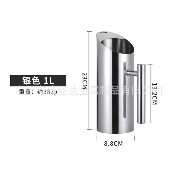 Straight water bottle (silver) / 1L