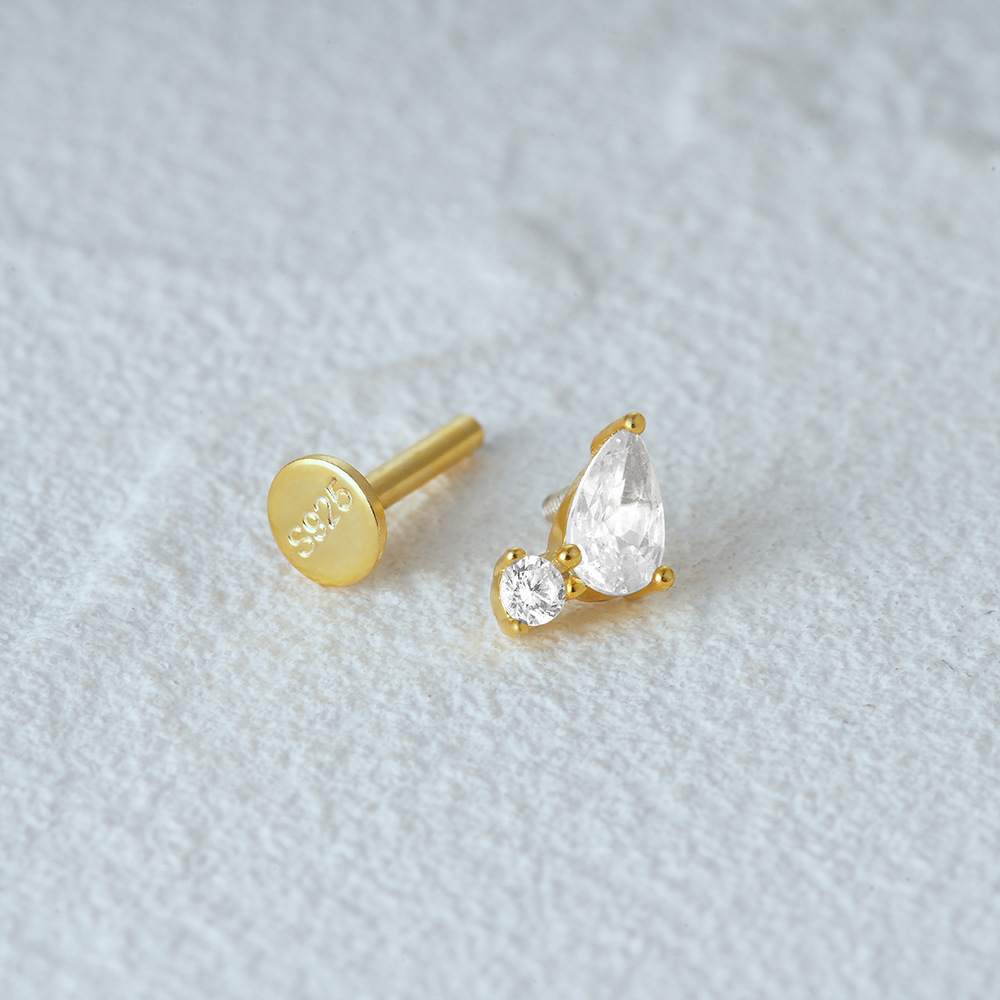 2g Weight Zircon Inlay Material Ear Studs Classification 1 Piece Quantity Daily Occasion 925 Sterling Silver Material Geometric Pattern Women's Gender Plating Design Simple Style Style 1 Piece Ear Cartilage Rings & Studs Simple Style Geometric 925 Sterling Silver Plating Zircon 26