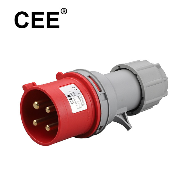 CEE-014N/024N工业插头 红色 IP44 16A 32A 380-415V 3P+E CE