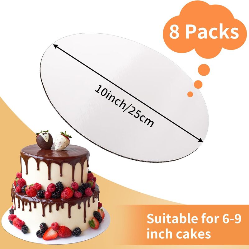 厚さ2mmのケーキベース、段ボールケーキベース、ラウンドケーキ、8inch誕生日ケーキベース、空箱|undefined