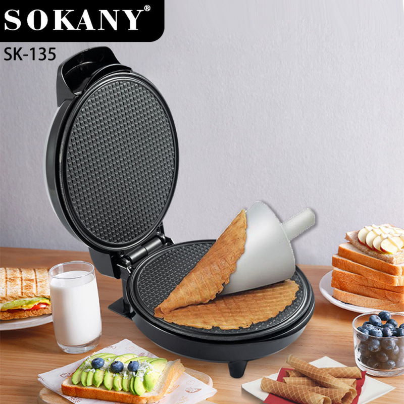 Sokany European Standard Cross-Border Egg Roll Maker Sandwich Maker Egg Roll Wrapper Ice Cream Wrapper Household Electric Baking Pan Cone Maker Sokany European Standard Cross-Border Egg Roll Maker Sandwich Maker Egg Roll Wrapper Ice Cream Wrapper Household Electric Baking Pan Cone Maker