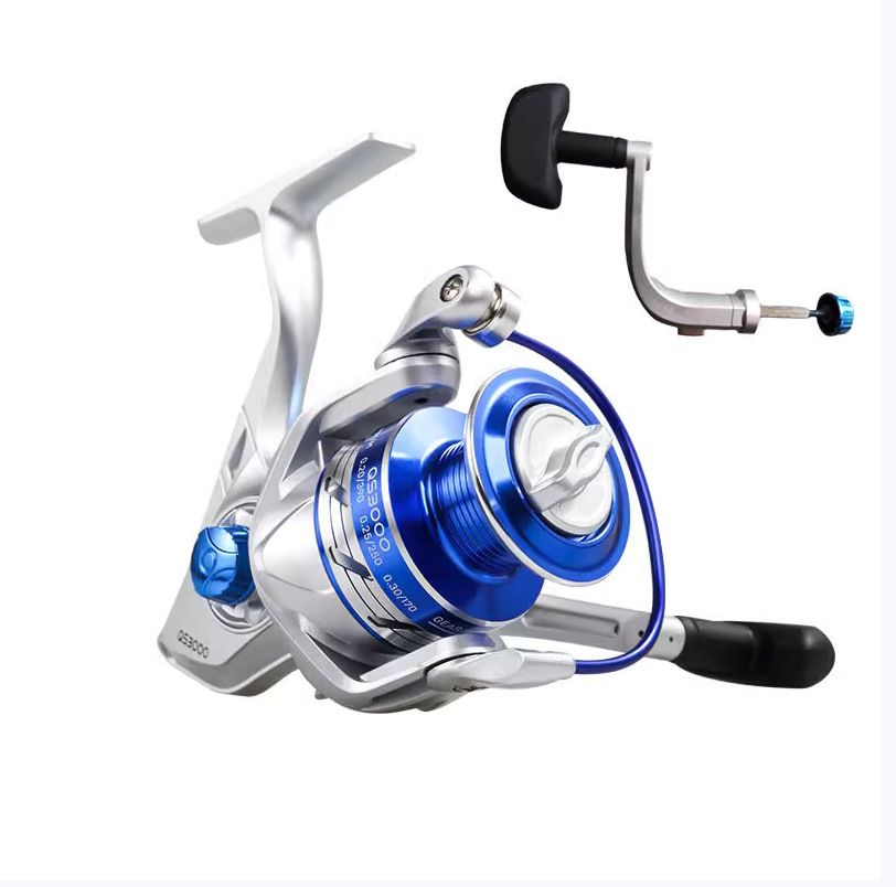 QS serie cabeza de metal PA66 material metal rodamiento husillo grueso línea de lanzamiento plegable balancín varilla de lanzamiento carrete de pesca