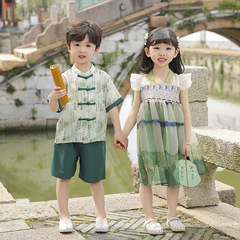 Children's and Kids' Performance Clothes for Kindergarten June 1st, Chinese Style New Traditional Hanfu, Netting and Puffed Dress for Boys and Girls
