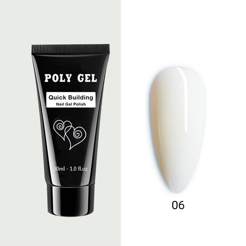 Promoción de la fábrica 30g nail art extensión cristal pegamento transparente blanco rosa gran cantidad en stock al por mayor