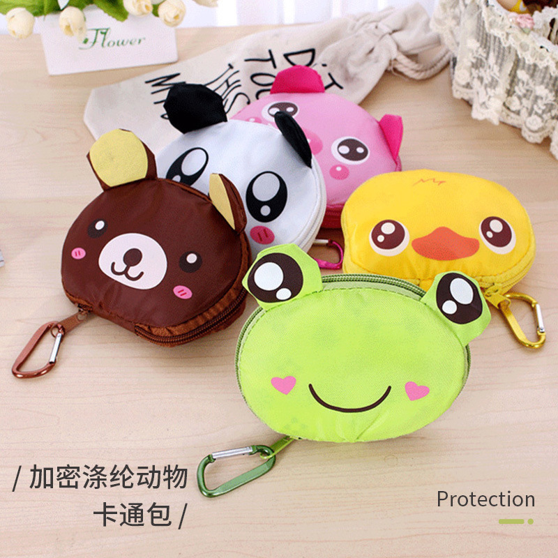 现货购物袋超市环保袋便捷式防水防尘折叠手提袋卡通收纳手提袋子