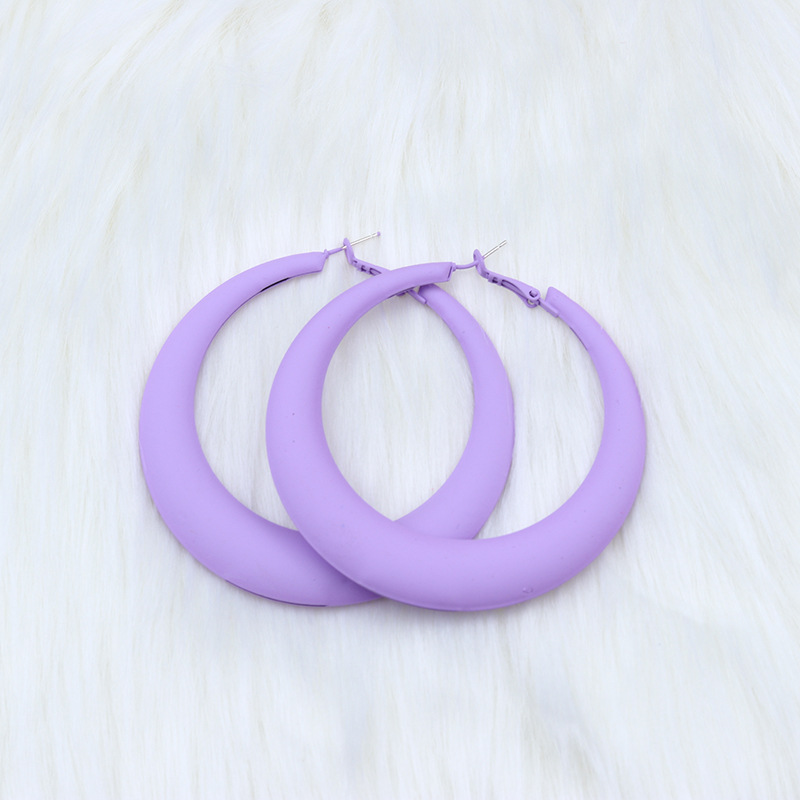 Fashion Geometric Metal Spray Paint Womenu0027S Hoop Earrings 1 Pair