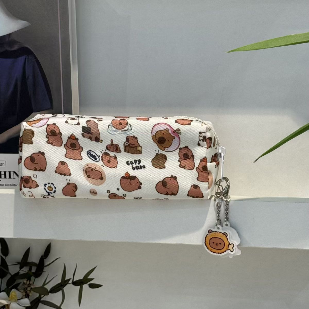 Nuevos bolsos de maquillaje naranja superior cappa en bolsas de nicho japonesas de gran capacidad de la fiesta estudiantil caja de papelería de lápiz