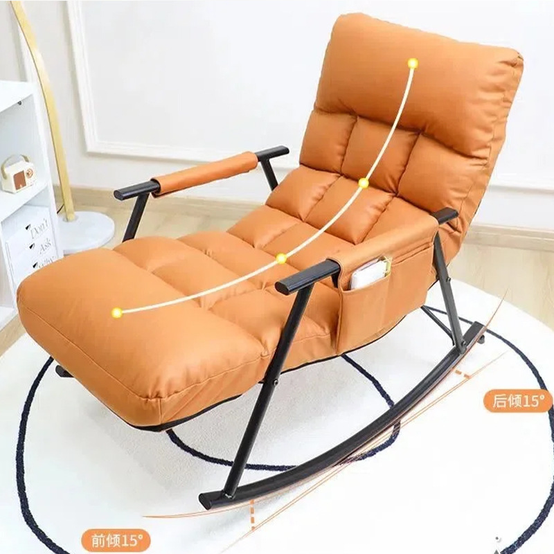 Silla de descanso balcón casera silla mecedora ocio sol almuerzo siesta silla perezosa sofá sala de estar silla mecedora image 4