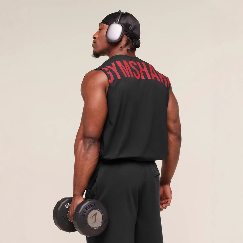 Gymshark Short-Sleeved Sports Casual Oversized Fitness Wear Shark Pure Cotton Breathable Vest for Men and Women