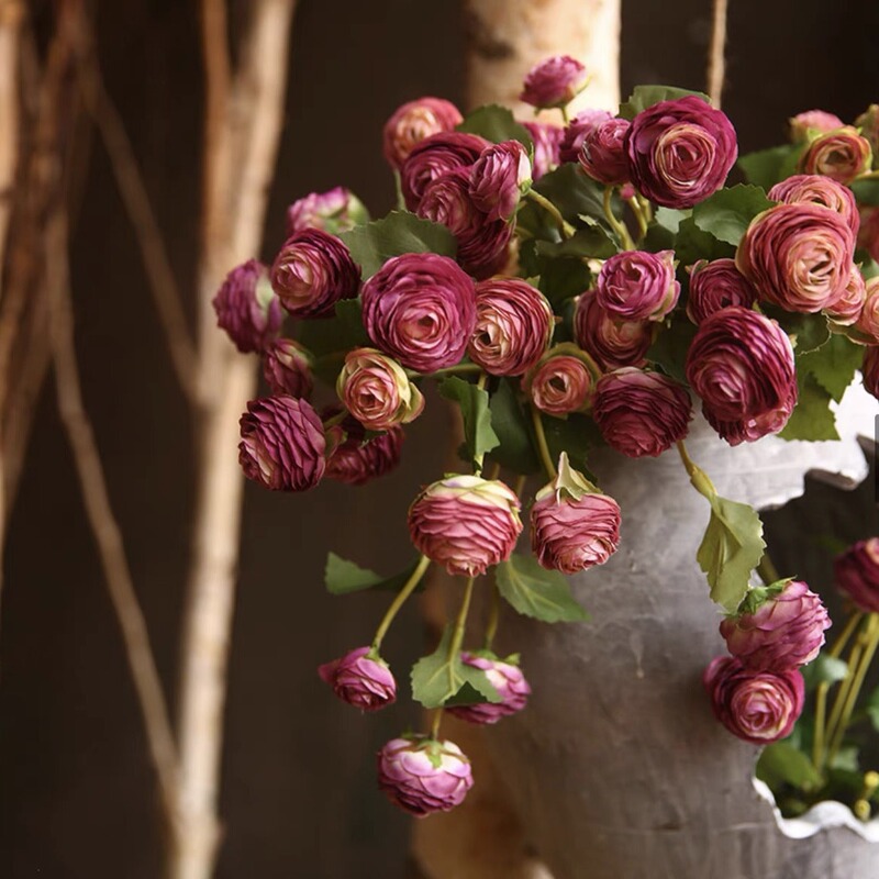 Artificial small flower thousand-layer foreign peony Dew Lotus Dining table flower home living room decorative flower wedding matching flower