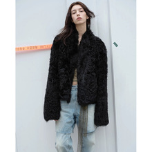 『贝多芬旋律』天然托斯卡纳皮毛一体 时髦两面穿裘皮短款皮草爆